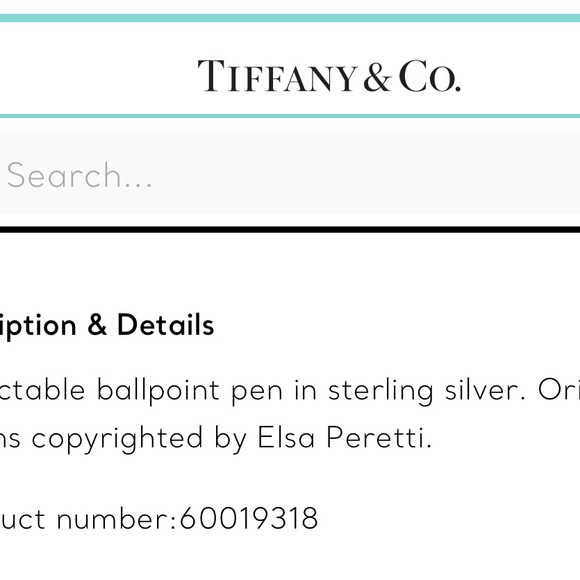 Tiffany & Co. Exquisite Elsa Peretti Ballpoint Pen NWOT - Picture 12 of 14